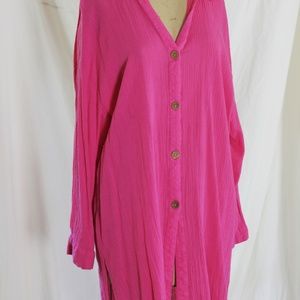 Hot pink cotton Women's LG tunic